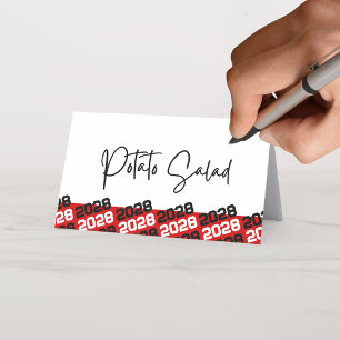 Carte De Placement Red Black Graduation Year Folding Food ou