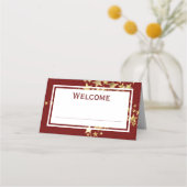 Carte De Placement Red Gold FESTIVE STARS personnalisable (Dos)