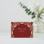 Carte De Placement Red+Gold Tribal Royal Event Table Place Card (Debout devant)