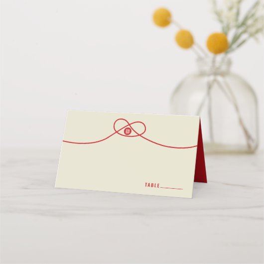 Carte De Placement Red Knot Union Double Bonheur Mariage chinois (Devant)