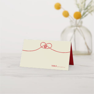 Carte De Placement Red Knot Union Double Bonheur Mariage chinois