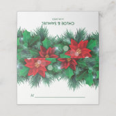 Carte De Placement Red Poinsettia Mariage de vacances (Extérieur déplié)
