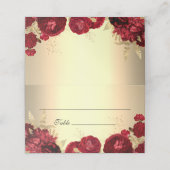 Carte De Placement Red Roses Gold Numéro de table (Extérieur déplié)