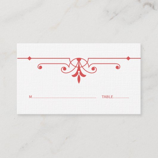 Carte De Placement Red v2 Fancy Ornamic Place Card (Devant)
