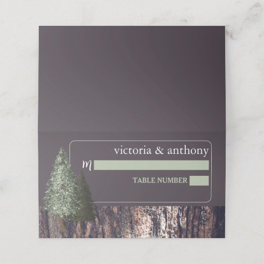 Carte De Placement Redwoods & Bark, Mariage rustique (Extérieur déplié)
