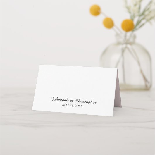 Carte De Placement Reflet Blus Rose Élégant Mariage Élégant Écriture (Dos)