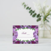 Carte De Placement Regal violet Mariage floral (Debout devant)