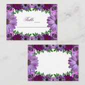 Carte De Placement Regal violet Mariage floral (Devant / Derrière)