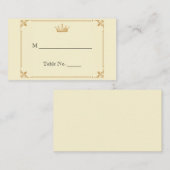 Carte De Placement Regency de la Couronne en or Mariage d'ivoire Cart (Devant / Derrière)