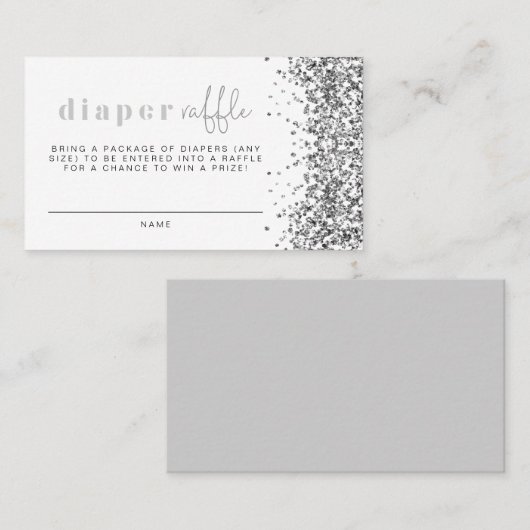 Carte De Placement REGINA Silver Parties scintillant Sequins Diaper C (Devant / Derrière)