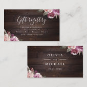 Carte De Placement Registre de douche de mariée mauve violet fleuri (Devant / Derrière)