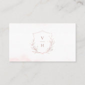 Carte De Placement Registre de la mariée de l'écusson botanique rose (Dos)