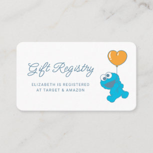 Carte De Placement Registre des cadeaux de Cookie Monster Balloon