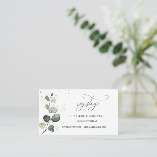 Carte De Placement Registre mariage Eucalyptus Gold Floral (Debout devant)