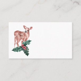 Carte De Placement Reindee Noël hiver Rouge Mariage cerf Floral