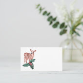 Carte De Placement Reindee Noël hiver Rouge Mariage cerf Floral (Debout devant)