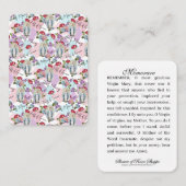 Carte De Placement Religieux Vierge Marie Mémorial de prière catholiq (Devant / Derrière)