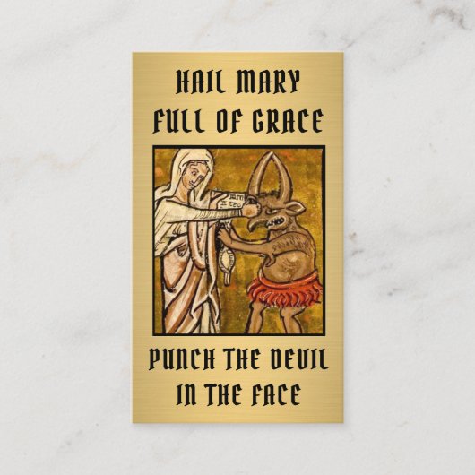 Carte De Placement Religieux Vierge Marie Prière Punch Devil (Devant)