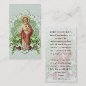 Carte De Placement Religion catholique Sacré-Coeur de Jésus Prière (Devant / Derrière)