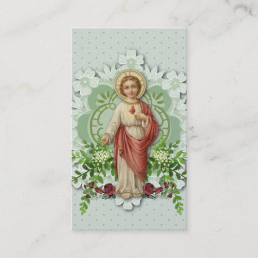 Carte De Placement Religion catholique Sacré-Coeur de Jésus Prière (Devant)