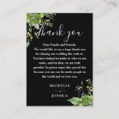 Carte De Placement Remerciement de mariage floral vert et blanc (Devant)