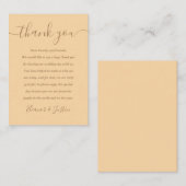 Carte De Placement Remerciements de mariage au champagne avec script (Devant / Derrière)