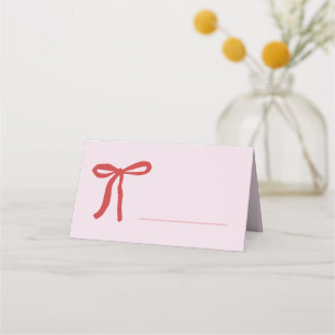 Carte De Placement Remplissage minimaliste rose rouge Bow
