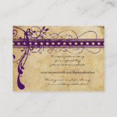 Carte De Placement Renaissance Médiévale Or Violet Rustique (Dos)