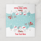 Carte De Placement Renards de l'Arctique Baby shower boisé de Noël (Extérieur déplié)