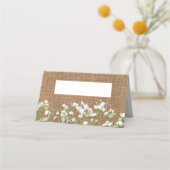 Carte De Placement Respiration de Bébé Mariage Rustique Toile de Jute (Devant)