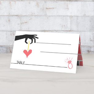 Carte De Placement Rétro 60s Mid-Century moderne Mariage géométrique