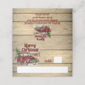 Carte De Placement Retro Classic Rustic Joyeux Camion Rouge Noël (Extérieur déplié)