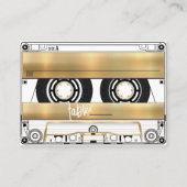 Carte De Placement Retro Gold Cassette Tape Wedding Flat Place Card (Devant)