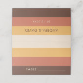 Carte De Placement Retro Stripes Seventies Crème Beige 60s les années (Extérieur déplié)