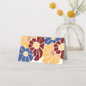 Carte De Placement Retro Super Boho Chic Floral Mariage (Dos)
