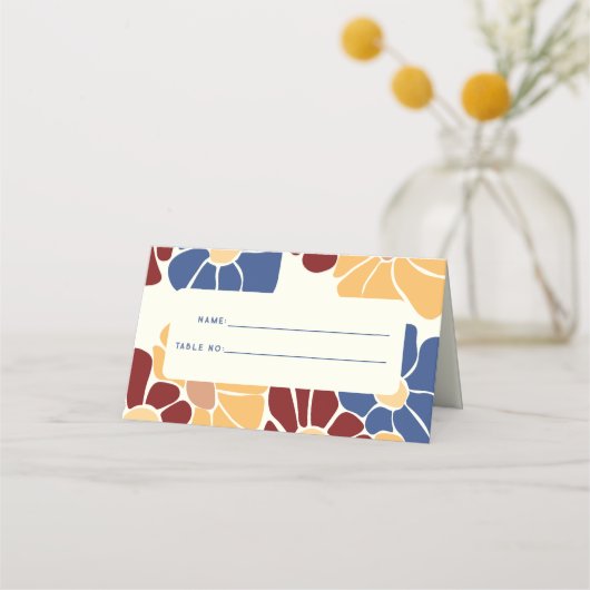 Carte De Placement Retro Super Boho Chic Floral Mariage (Devant)