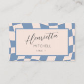 Carte De Placement RÉTRO SUPER Les années 70 BLEU TONNES MUTÉES (Devant)