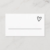 Carte De Placement Rien de Fantastique Juste l'Amour Mariage Minimali (Dos)