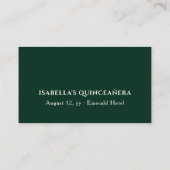 Carte De Placement Robe de princesse Emerald Green personnalisée (Dos)