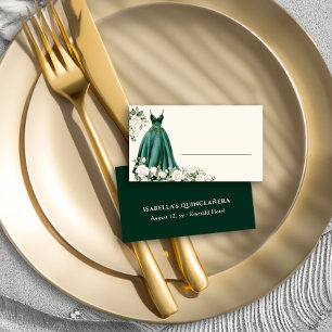 Carte De Placement Robe de princesse Emerald Green personnalisée