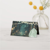 Carte De Placement Robe verte Enchanté Forêt Sage Quinceañera (Devant)