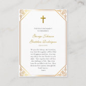 Carte De Placement Roman Catholic Wedding Prayer Card Joseph and Mary (Dos)