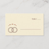 Carte De Placement Romantic Red Minimalist Rings (Devant)