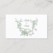 Carte De Placement Romantic Sage Floral Wedding (Dos)