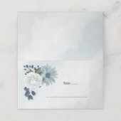 Carte De Placement romantique blanc & bleu vert fleuri (Extérieur déplié)