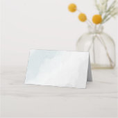 Carte De Placement romantique blanc & bleu vert fleuri (Dos)
