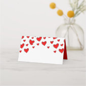 Carte De Placement Romantique Coeurs rouges Saint Valentin (Devant)