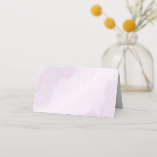 Carte De Placement Romantique violet & blanc fleuri vert (Dos)