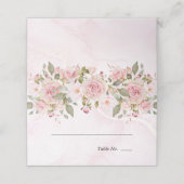 Carte De Placement Rose Aquarelle Florale | Marbre Rose  (Extérieur déplié)