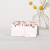 Carte De Placement Rose Aquarelle Florale | Marbre Rose  (Dos)
